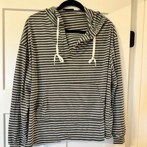 Gray & White Striped Sweatshirt